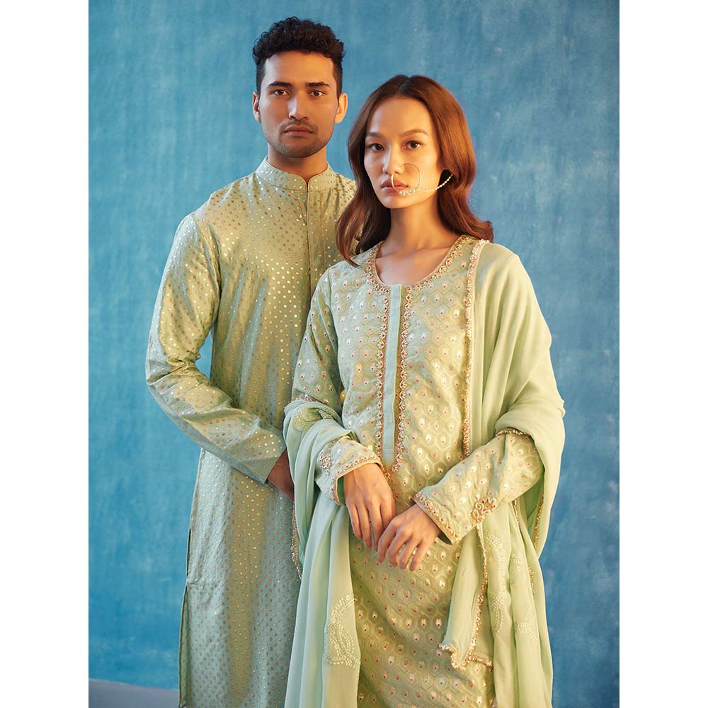 Label Earthen Madhulika Kurta with Pant & Dupatta (Set of 3)