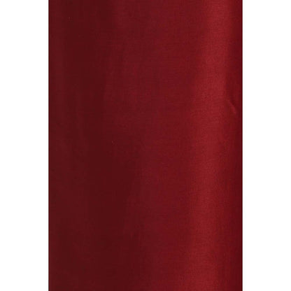 Label Earthen Women Maroon Embroidered Anarkali Kurta with Palazzo & Dupatta (Set of 3)