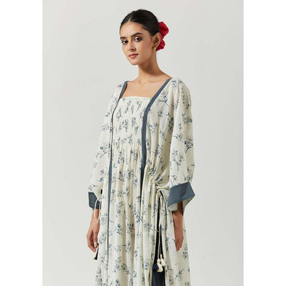 Label Earthen Women White Floral Kaftan Dress