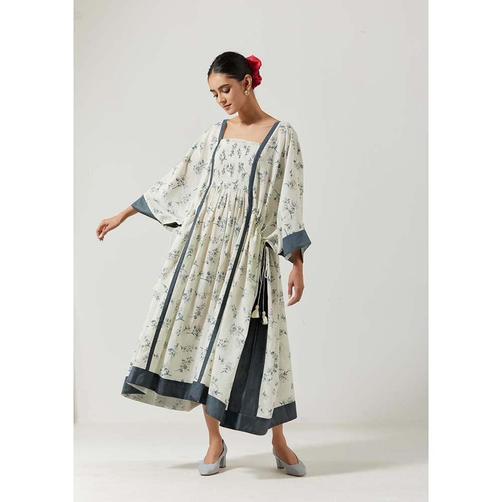 Label Earthen Women White Floral Kaftan Dress