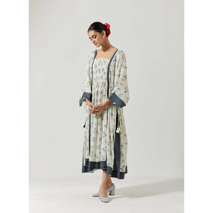 Label Earthen Women White Floral Kaftan Dress