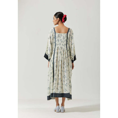 Label Earthen Women White Floral Kaftan Dress