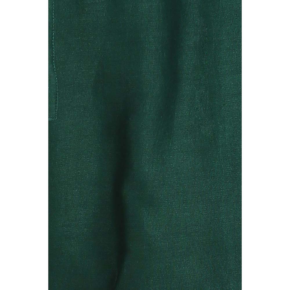Label Earthen Women Green Embroidered Kurta with Pant & Dupatta (Set of 3)