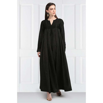 Label Earthen Women Black Stripes Maxi Dress