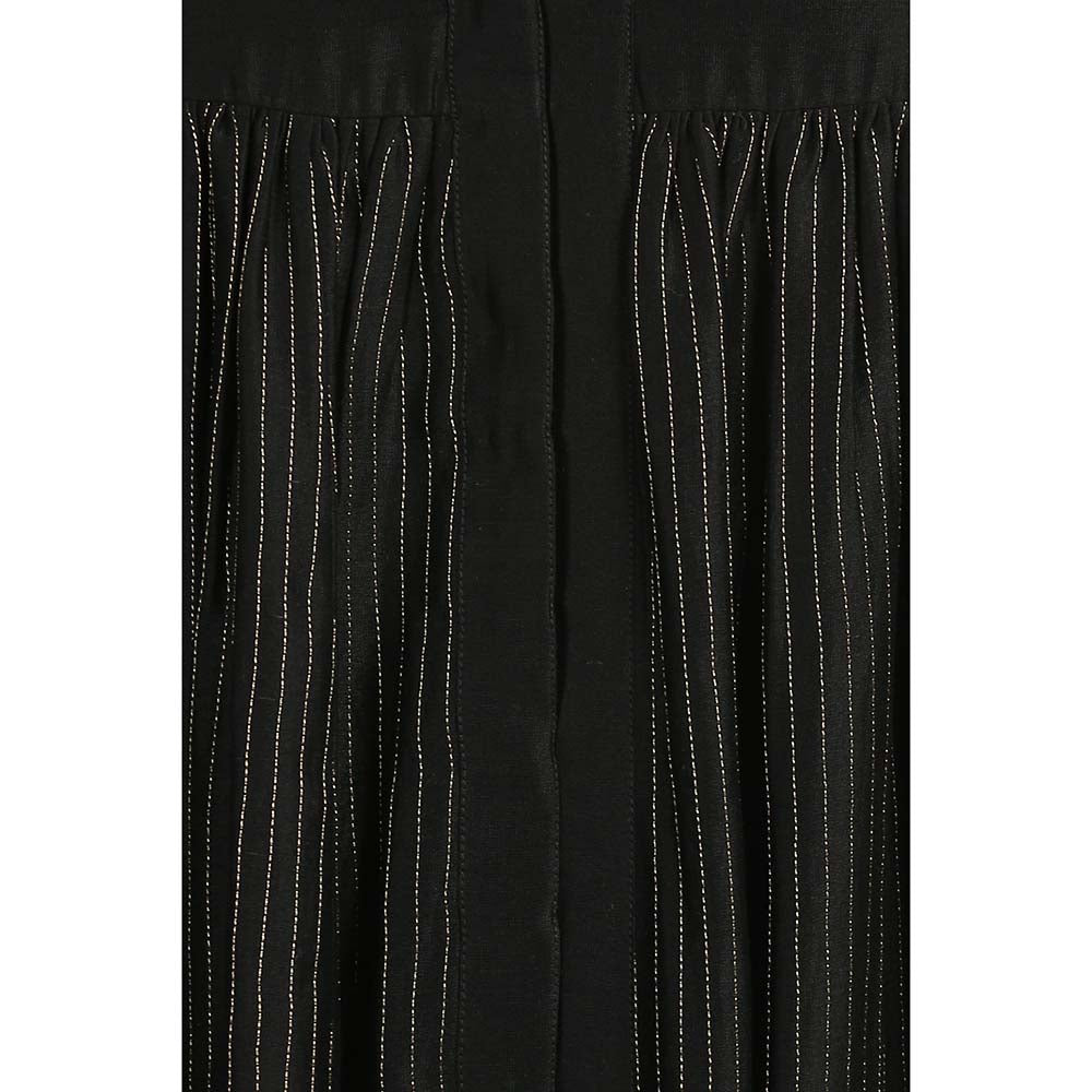 Label Earthen Women Black Stripes Maxi Dress