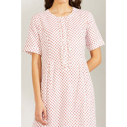 Label Earthen Women Red Polka Dots Midi Dress