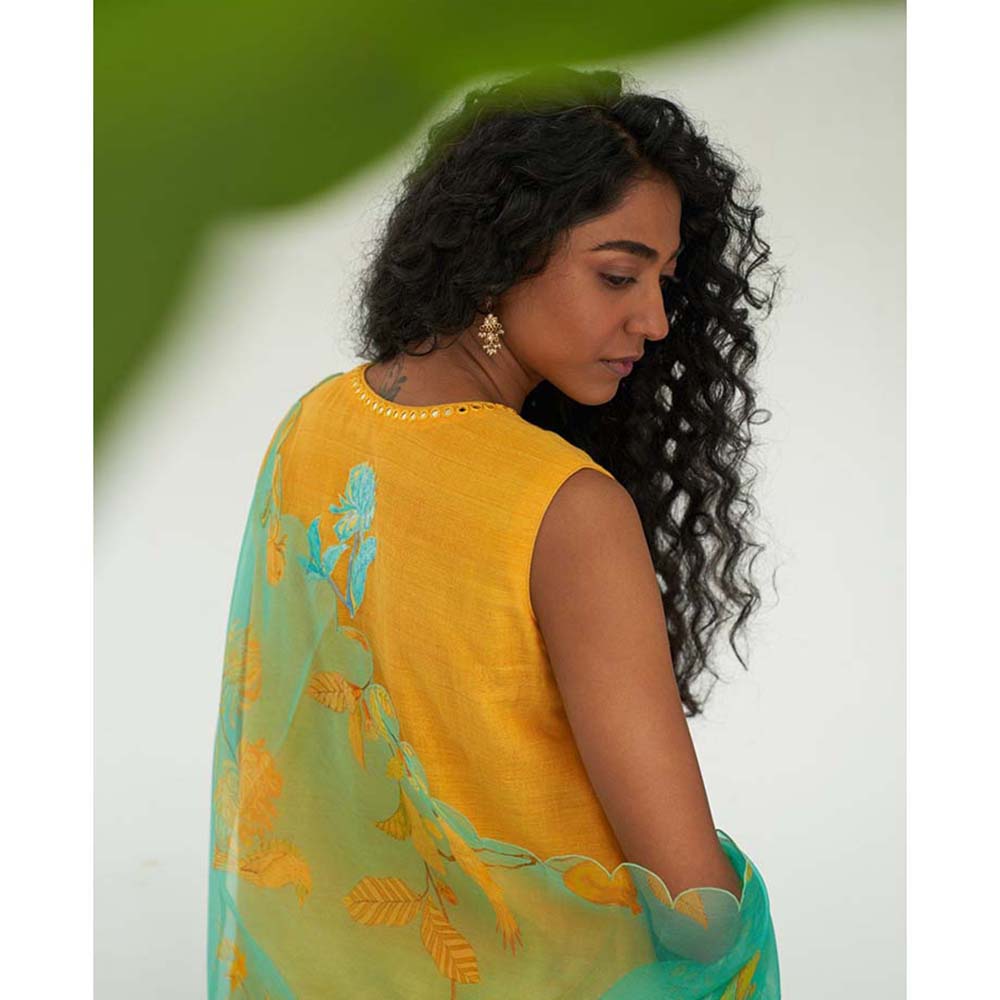 Label Earthen Lili Hand Woven Kurta Pant with Dupatta (Set of 3)