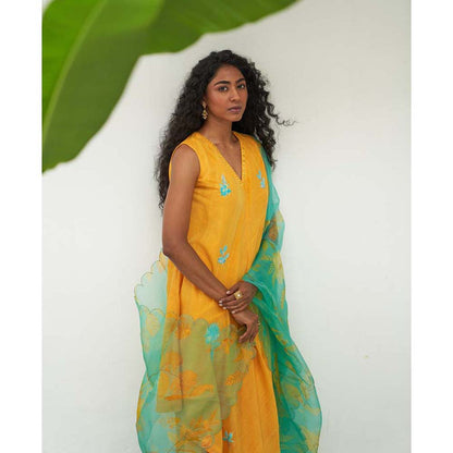 Label Earthen Lili Hand Woven Kurta Pant with Dupatta (Set of 3)