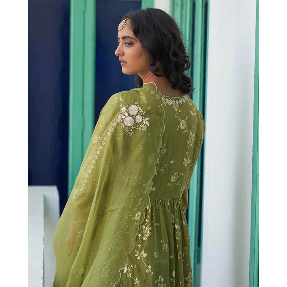 Label Earthen Neem Chameli Kurta Pant with Dupatta (Set of 3)