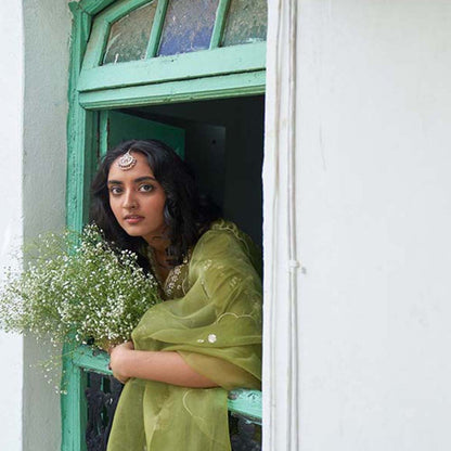 Label Earthen Neem Chameli Kurta Pant with Dupatta (Set of 3)