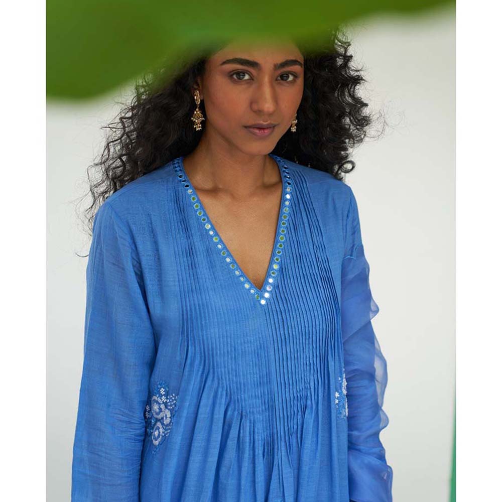 Label Earthen Asmani Champa Sitara Kurta Pant with Dupatta (Set of 3)