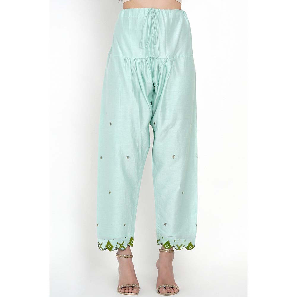 Label Earthen Green Geomatic Kurta & Pant (Set of 2)