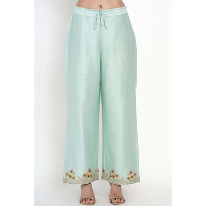 Label Earthen Nirali Jhalar Kalidaar Kurta Pant with Dupatta (Set of 3)