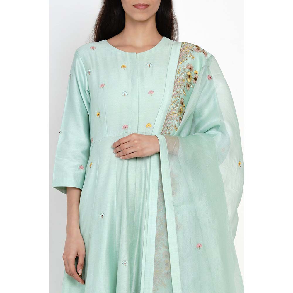 Label Earthen Nirali Jhalar Kalidaar Kurta Pant with Dupatta (Set of 3)