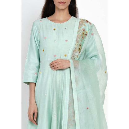 Label Earthen Nirali Jhalar Kalidaar Kurta Pant with Dupatta (Set of 3)