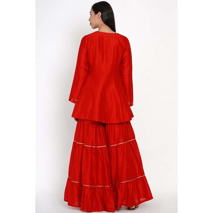 Label Earthen Oorja Embroidered Kurta with Sharara (Set of 2)