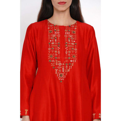 Label Earthen Oorja Embroidered Kurta with Sharara (Set of 2)