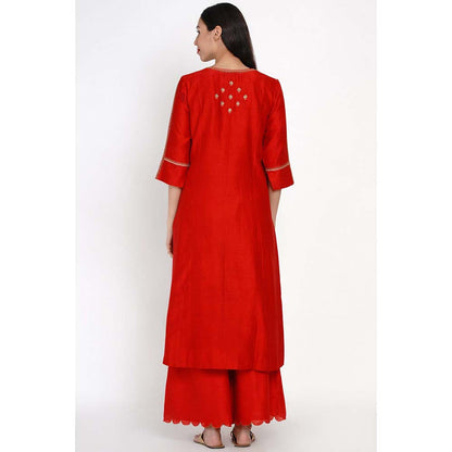 Label Earthen Bhavya Embroidered Kurta with Palazzo (Set of 2)