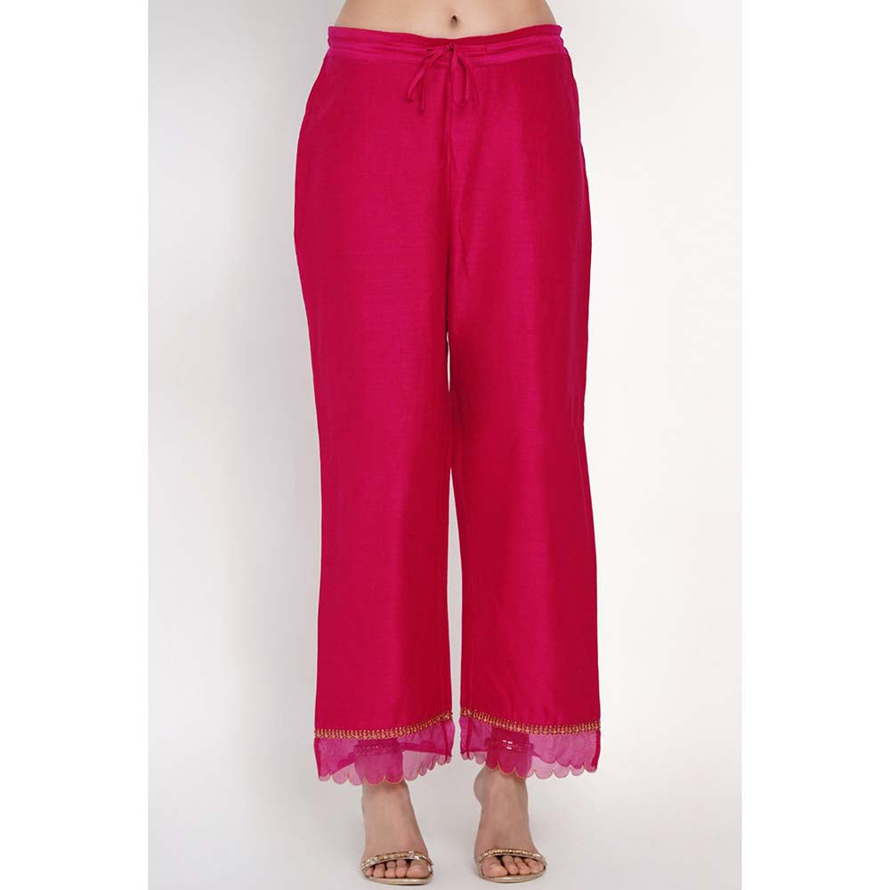 Label Earthen Ratna Gulab Silk Kurta with Pant (Set of 2)