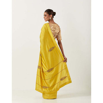 Label Earthen Sona Buti Saree with Sunahri with Stitched Blouse