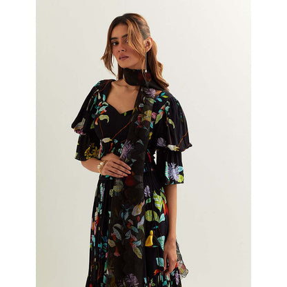 Label Earthen Black Canupus Skirt with Blouse and Dupatta (Set of 3)