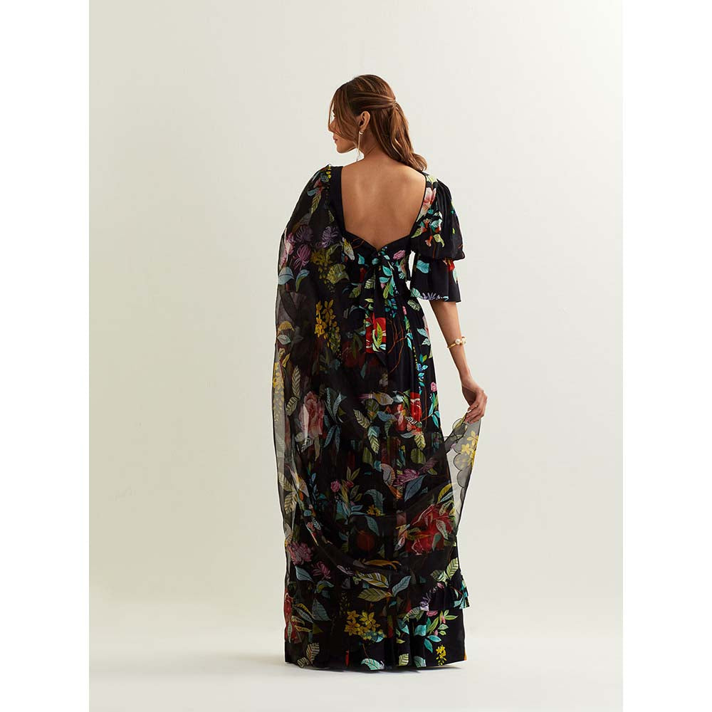 Label Earthen Black Canupus Skirt with Blouse and Dupatta (Set of 3)