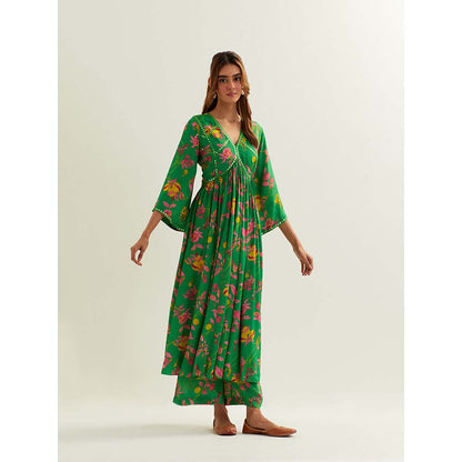 Label Earthen Green Heze Kurta with Pant (Set of 2)