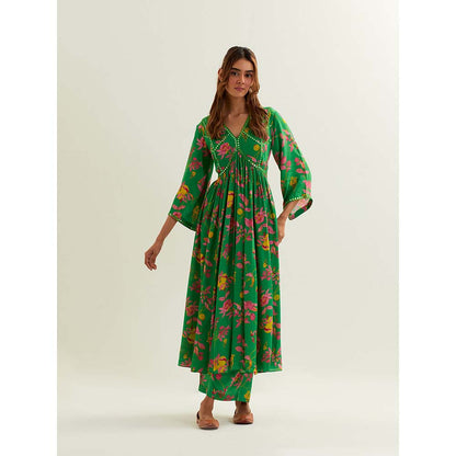 Label Earthen Green Heze Kurta with Pant (Set of 2)