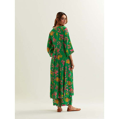 Label Earthen Green Heze Kurta with Pant (Set of 2)