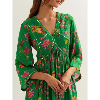 Label Earthen Green Heze Kurta with Pant (Set of 2)