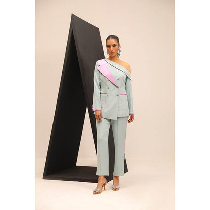 Label Deepika Nagpal Aqua Elora Co-Ord (Set of 2)