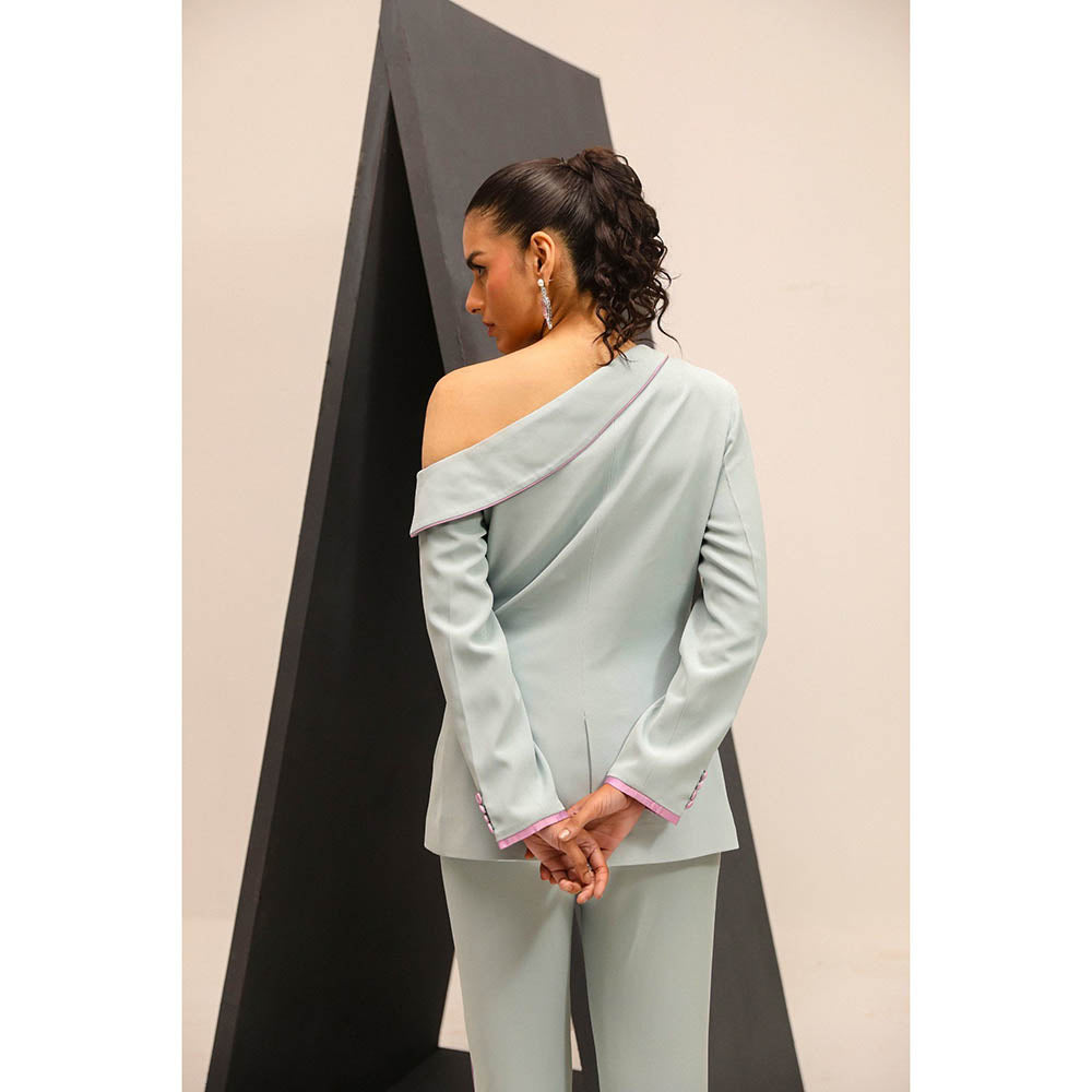 Label Deepika Nagpal Aqua Elora Co-Ord (Set of 2)