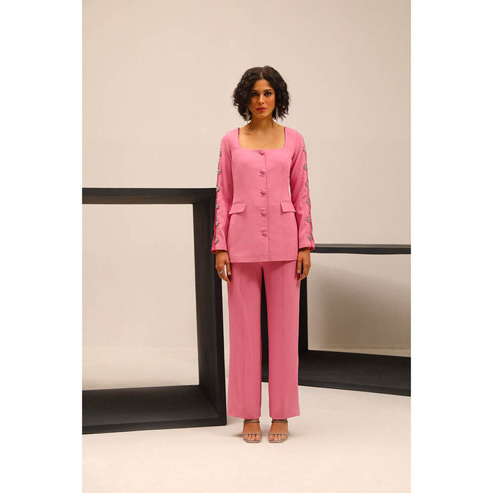 Label Deepika Nagpal Pink Elsa Co-Ord (Set of 2)