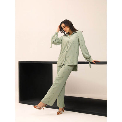 Label Deepika Nagpal Green Paris Co-Ord (Set of 3)