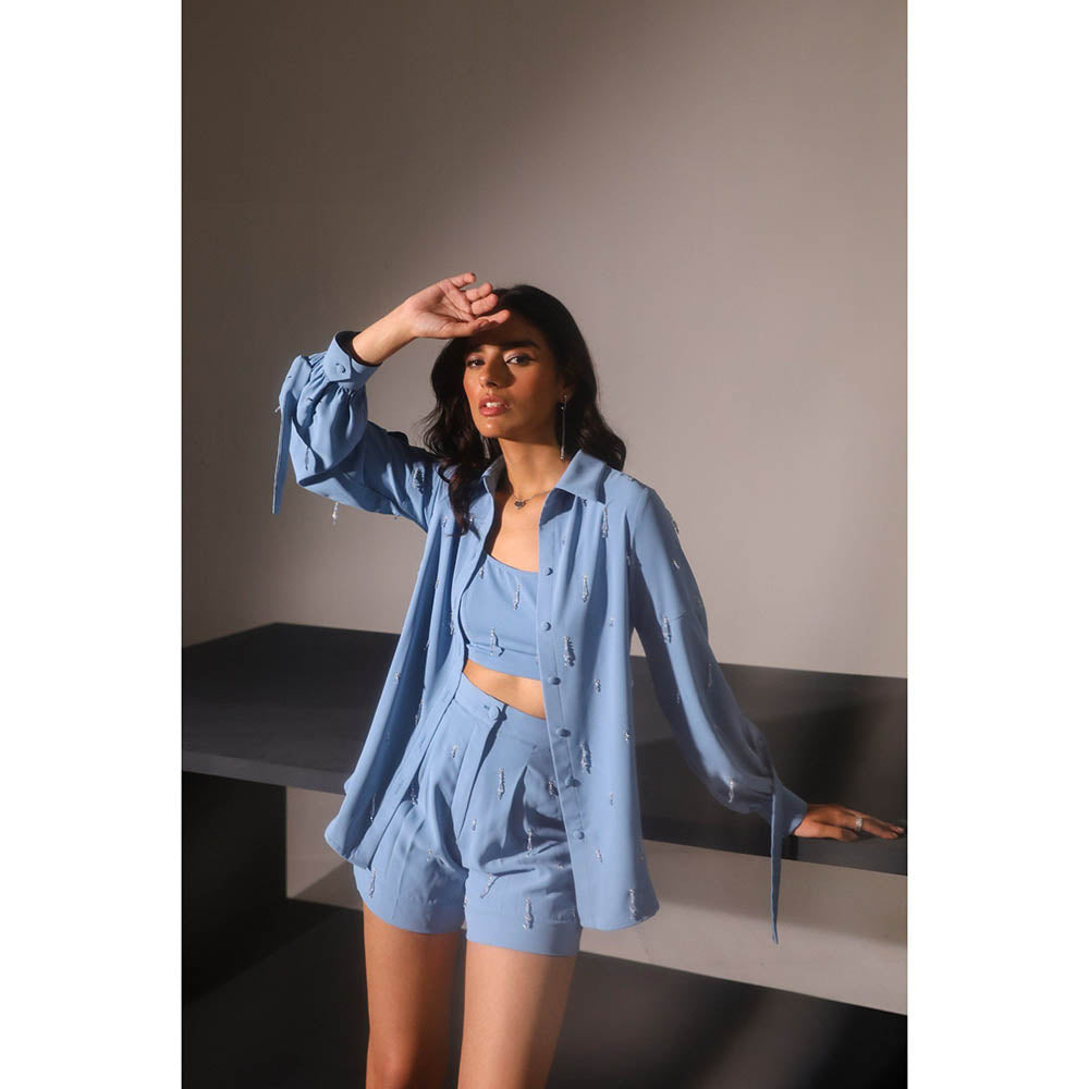 Label Deepika Nagpal Blue Lily Co-Ord (Set of 3)