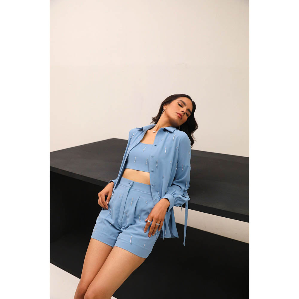 Label Deepika Nagpal Blue Lily Co-Ord (Set of 3)