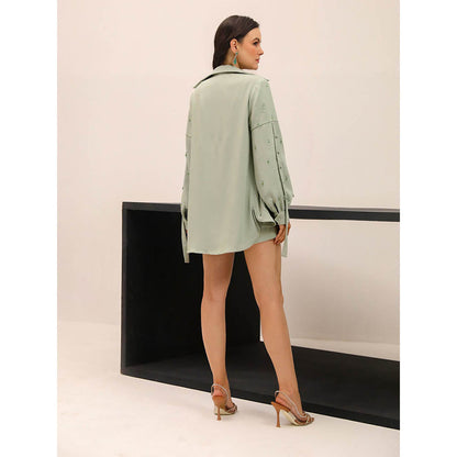 Label Deepika Nagpal Green Lily Co-Ord (Set of 3)