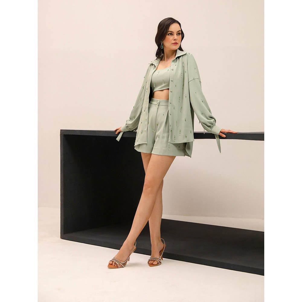 Label Deepika Nagpal Green Lily Co-Ord (Set of 3)