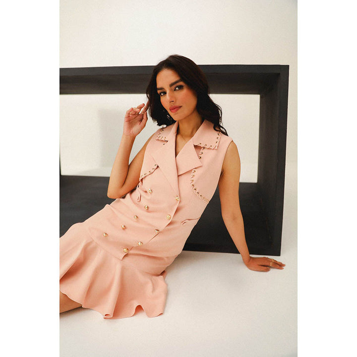 Label Deepika Nagpal Peach Ava Dress