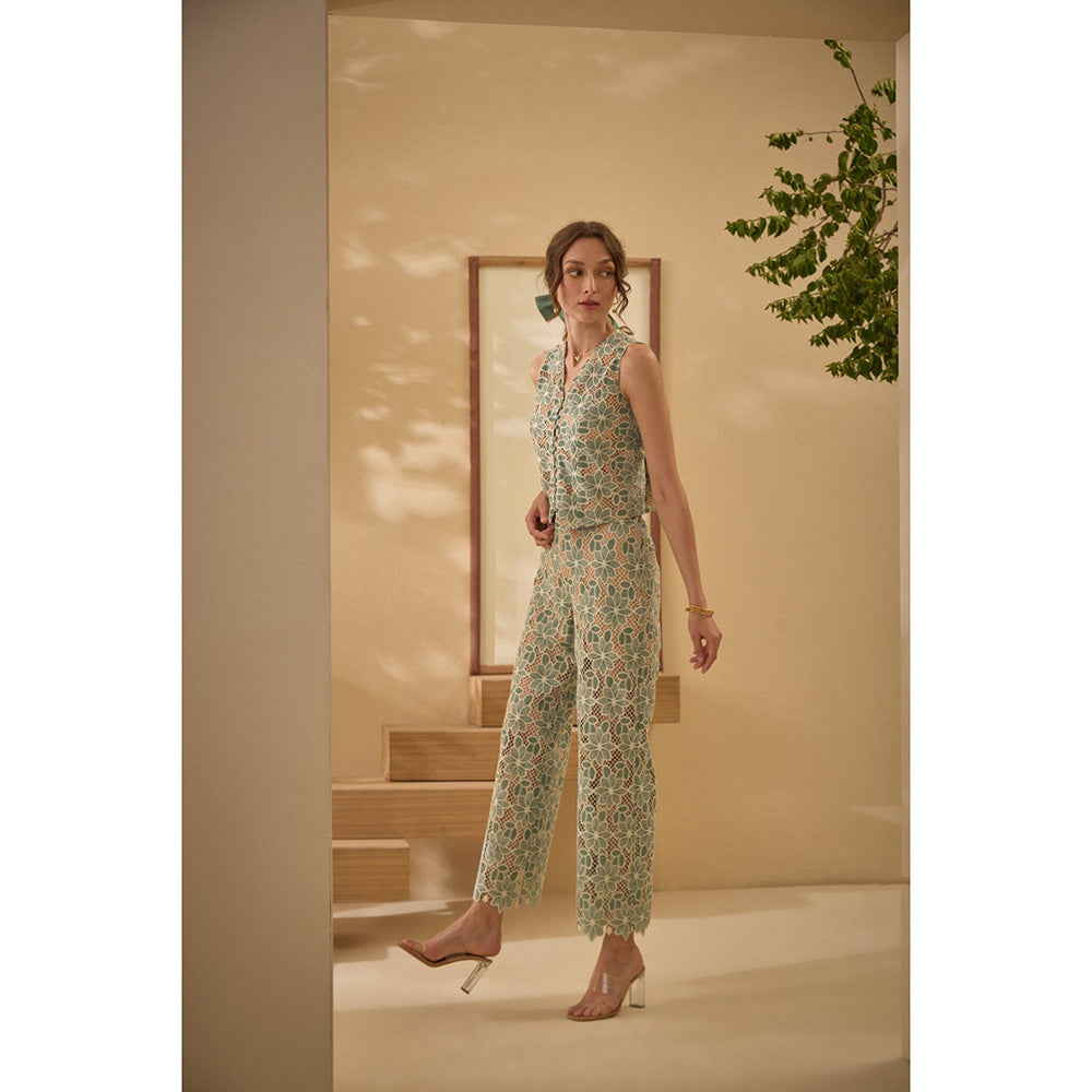 Label Deepika Nagpal Green Love Co-Ord (Set of 2)