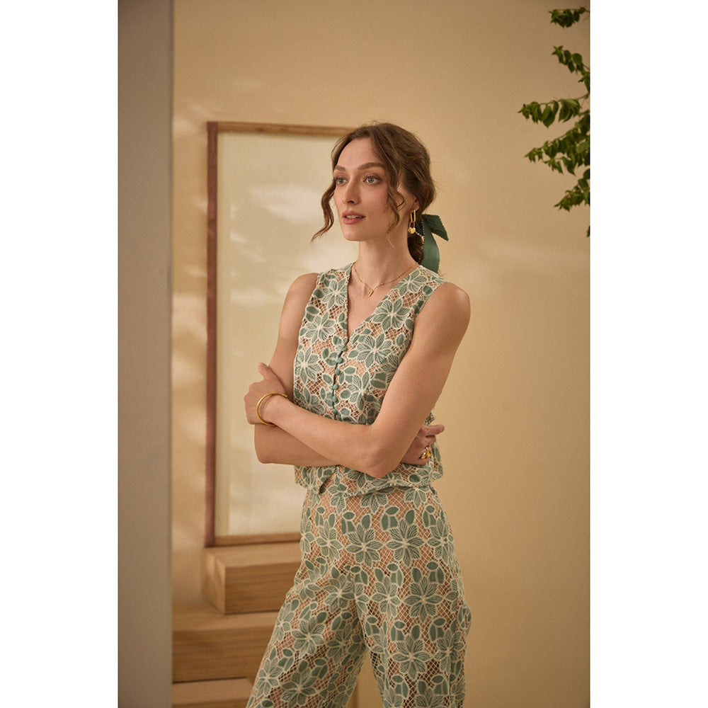 Label Deepika Nagpal Green Love Co-Ord (Set of 2)