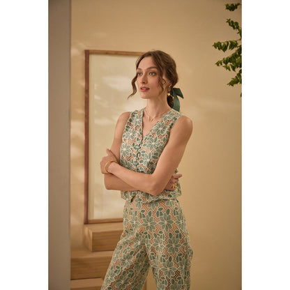 Label Deepika Nagpal Green Love Co-Ord (Set of 2)