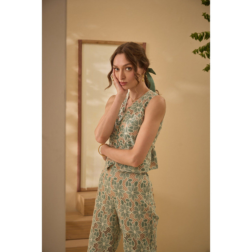 Label Deepika Nagpal Green Love Co-Ord (Set of 2)