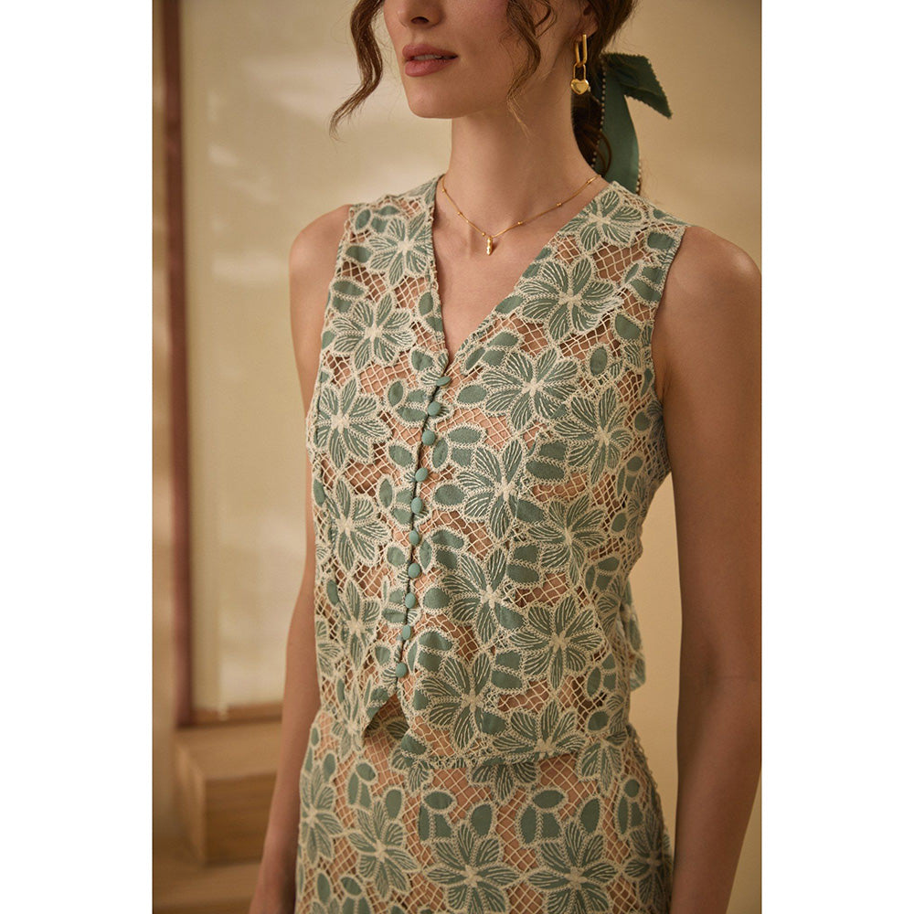 Label Deepika Nagpal Green Love Co-Ord (Set of 2)