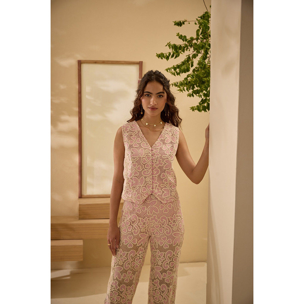 Label Deepika Nagpal Pink Love Co-Ord (Set of 2)