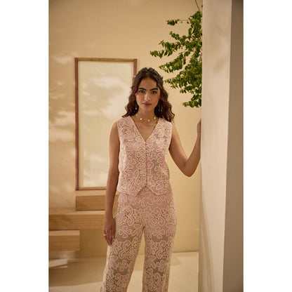Label Deepika Nagpal Pink Love Co-Ord (Set of 2)
