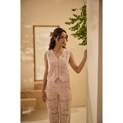 Label Deepika Nagpal Pink Love Co-Ord (Set of 2)