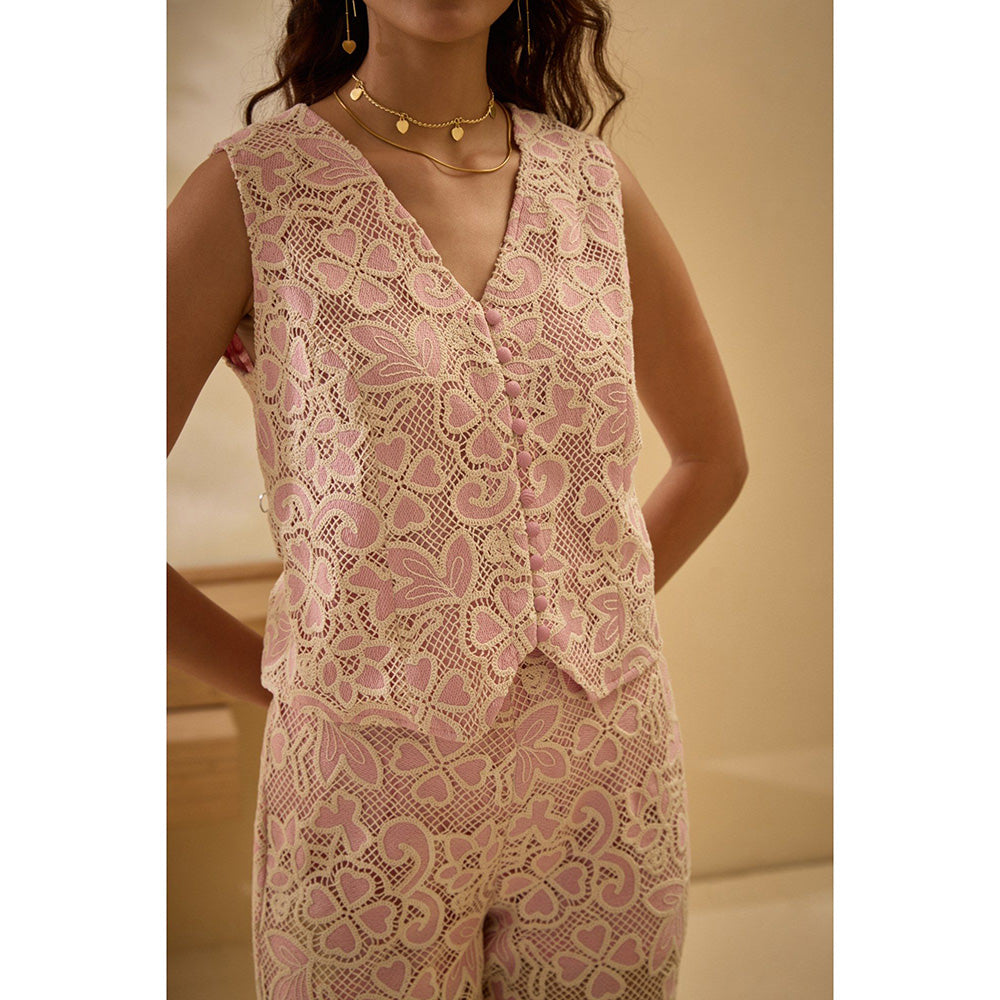 Label Deepika Nagpal Pink Love Co-Ord (Set of 2)