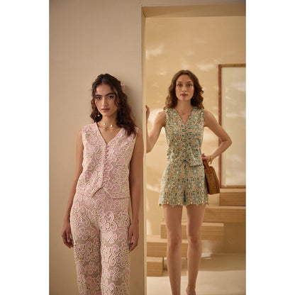 Label Deepika Nagpal Green Lucy Co-Ord (Set of 2)