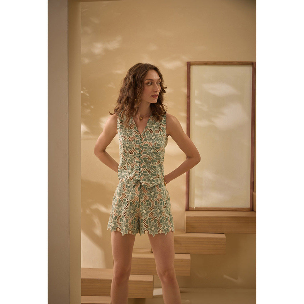 Label Deepika Nagpal Green Lucy Co-Ord (Set of 2)